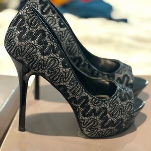 5” Elegant Black Lace Stiletto Heels